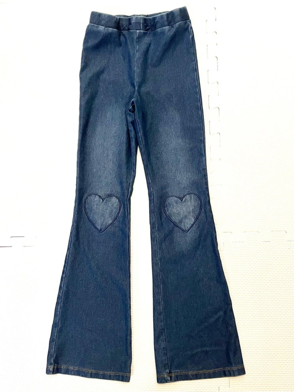 H&M Girls Denim Flare Jeggings Dark Wash Retro Size 9-10